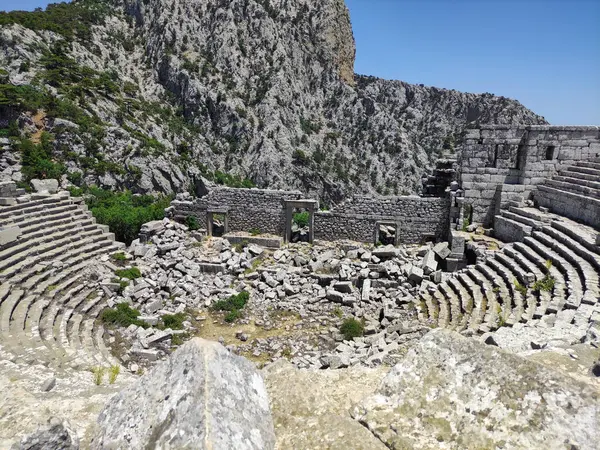 stock image The old ruins of an ancient stone amphitheater