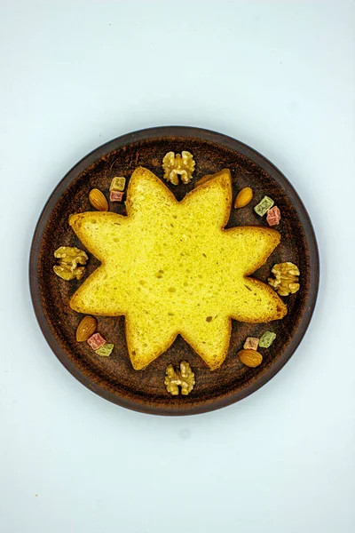 Italiensk Nationell Jul Dessert Pandoro Form Åttakantig Stjärna — Stockfoto