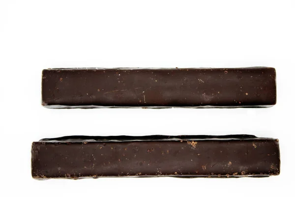 Шоколадні Батончики Ізольовані Білому Тлі Крупним Планом Шоколадні Батончики — стокове фото