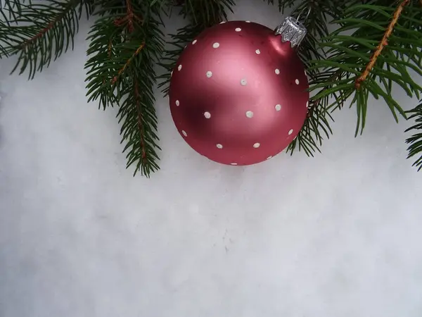 Árvore Natal Com Decorações Natal Imagem Fundo Saudações Férias — Fotografia de Stock
