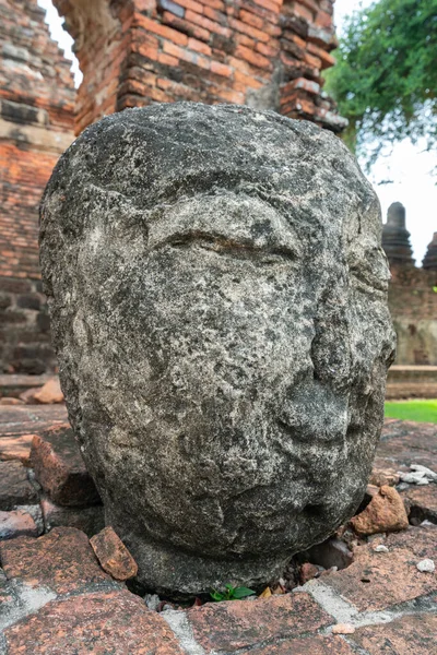 泰国Ayutthaya庙宇Wat Phra Sanphet的空中景观 Ayutthaya历史公园被联合国教科文组织视为世界遗产 — 图库照片