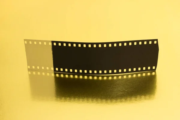 Fragmento Filme Superfície Dourada Conceito Sucesso Cinematográfico — Fotografia de Stock