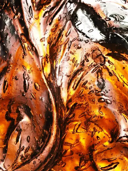 Canlı turuncu ve siyah buz ayrıntıları. Ateşli, kabarcık zengini desenli..