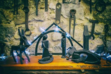 Steampunk sığır eti Noel beşiği için geri dönüştürülmüş DIY aracı