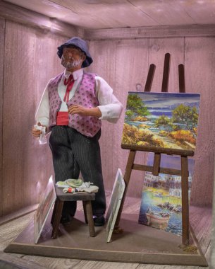 Santon de Provence (Güney Fransa 'da Noel beşiği için geleneksel biblo), adamım 