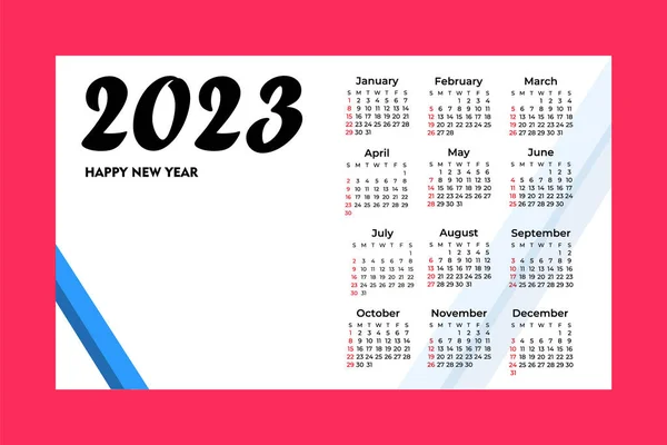 2023 takvim vektör illüstrasyonu