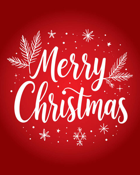 Feliz Navidad Saludo Festivo Sobre Fondo Rojo Vibrante — Vector de stock