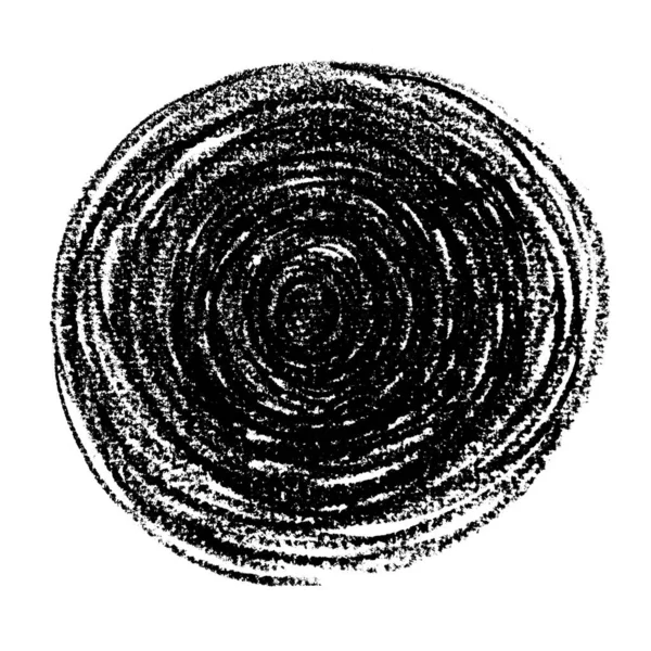 白色背景上分离的黑色圆形铅笔笔迹摘要 — 图库照片