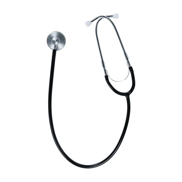 Black Stethoscope Isolated White Background Stock Photo — Stock Photo, Image
