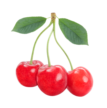 Şeffaf bir arkaplanda izole edilmiş tatlı kirazlar