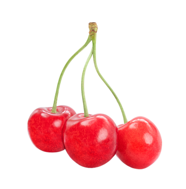 Şeffaf bir arkaplanda izole edilmiş tatlı kirazlar