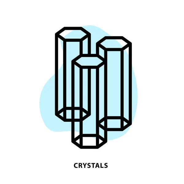 Crystals Linear Icon Design Application Web Design Template Vector Crystals — Stock Vector