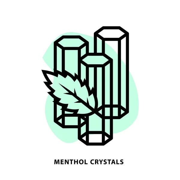 Mentol Krystaly Lineární Design Ikon Pro Aplikaci Nebo Šablonu Webového — Stockový vektor
