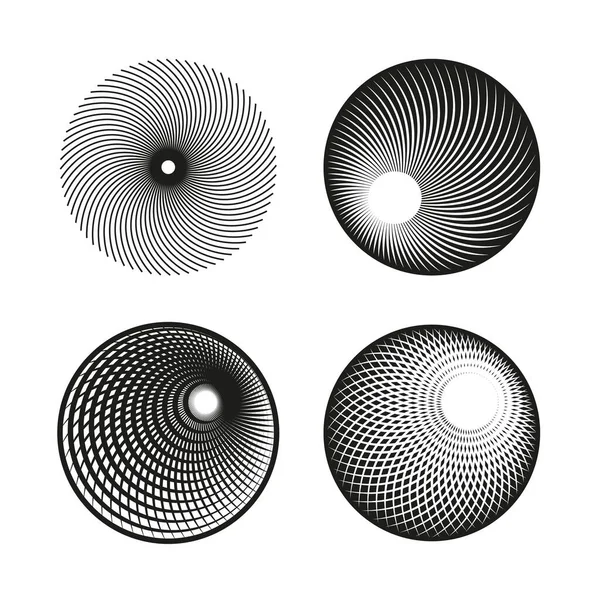 Einfache Geometrische Ornamente Dekorative Elemente Vektor Reihe Kreisförmiger Muster — Stockvektor