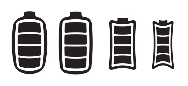 Logo Des Piles Chargement Batterie Bande Dessinée Indicateur Charge Niveau — Image vectorielle