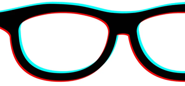仮想現実 漫画の眼鏡やサングラス 眼鏡モデルのアイコンやシンボル 女性のフレーム ブラックリムメガネの眼鏡シルエット 眼鏡光学 フレームモデル 眼鏡を読む — ストックベクタ