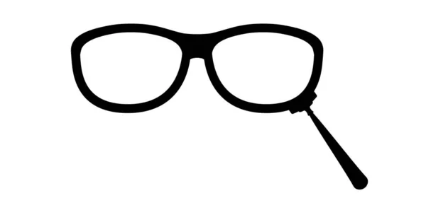 Gamla Antika Glasögon Med Handtag Eller Grepp Tecknad Glasögon Eller — Stock vektor