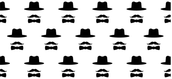 Κύριοι Και Παπιγιόν Καπέλο Και Μουστάκι Χίπστερ Ενδιάμεσος Αγνώριστο Πρόσωπο — Διανυσματικό Αρχείο