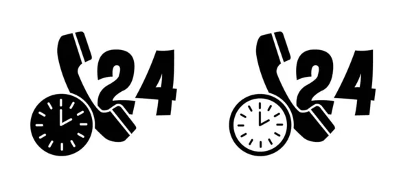 Cartoon Uhr Und Telefon Telefon Symbol Oder Logo Uhr Deadline — Stockvektor