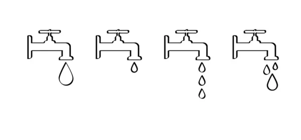 Cartoon Wasserstrahl Wasserhahn Vektor Symbol Wasserhahn Oder Wassertrommel Weltwassertag Marsch — Stockvektor
