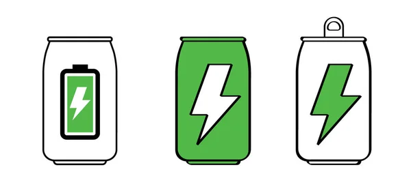Dibujando Latas Energía Dibujos Animados Bebida Eléctrica Puede Bebida Energética — Archivo Imágenes Vectoriales