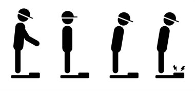 Beslenme ölçeği ya da tartı terazisi. Denge konsepti. Vector fitness spor piktogramı. Banyo ağırlığı ölçeği simgesi. Dünya Diyabet Günü. Aşırı kilolu, obezite sorunu olan insanlar. Yağ, kalori.