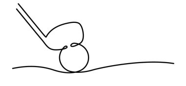 Cartoon golf ball with golf stick. For golf player and golf course icon. Golf club with a ball silhouette. Line pattern