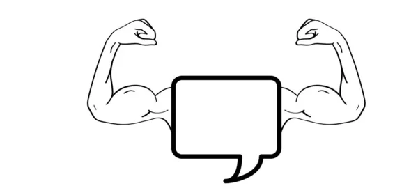 Μπιτσέπς Γελοιογραφία Ανθρώπινο Σύμβολο Αγκώνα Σκέψου Φούσκα Σύννεφο Φούσκα Λόγου — Διανυσματικό Αρχείο