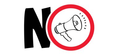 Megafon ya da megafon yasak işareti yok. Mesaj iletmek için megafon ve mikrofon kullanmayın. Hoparlör, mikro foon piktogram. Korna, anons, propagandayı, reklamı ya da satışı durdurun. Konuşma..
