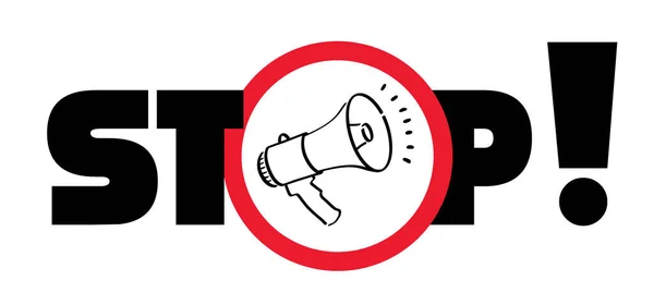 Hay Señal Prohibición Megáfono Megáfono Utilice Megáfono Micrófono Para Hablar — Vector de stock