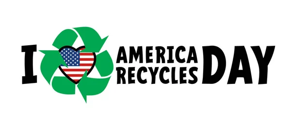 Amérique Recycle Jour Ard Journée Recyclage Est Célébrée Novembre Journée — Image vectorielle