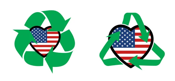 Amerika Recycelt Den Tag Ard Der Recyclingtag Wird November Gefeiert — Stockvektor