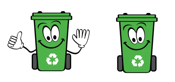 컨테이너 쓰레기 쓰레기 통이든 쓰레기통 쓰레기통 쓰레기통 쓰레기 통이나 쓰레기 — 스톡 벡터