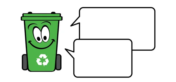 컨테이너 쓰레기 쓰레기 통이든 쓰레기도 쓰레기통도 쓰레기 통이나 쓰레기 재활용 — 스톡 벡터