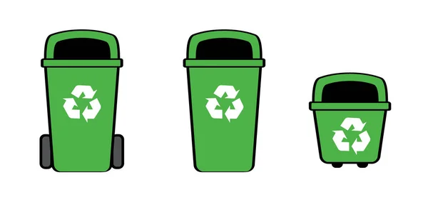 휠체어빈 쓰레기 컨테이너 쓰레기 쓰레기 통이든 쓰레기통 쓰레기통 쓰레기통 쓰레기 — 스톡 벡터
