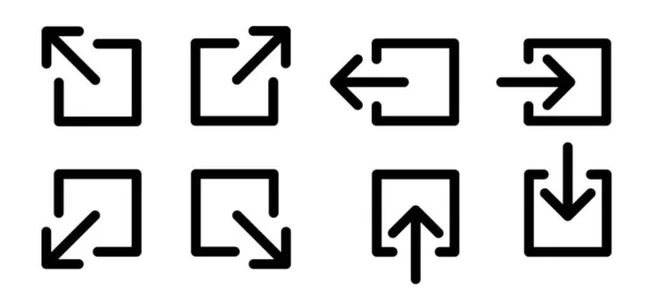 Externes Ausgehendes Oder Eingehendes Linksymbol Hyperlink Kettensymbol Piktogramme Herunterladen Teilen — Stockvektor