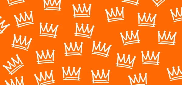 Coroa Desenho Animado Ícone Coroa Grafite Coroas Rainha Rei Fundo —  Vetores de Stock