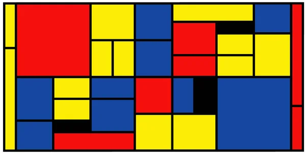 Emulação Estilo Piet Mondrian Verificada História Arte Dos Países Baixos — Vetor de Stock
