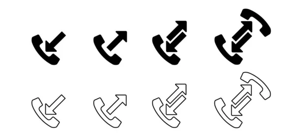 Inkomend Uitgaand Oproepsymbool Telefoon Met Twee Pijlen Verschijning Doorsturen Vector — Stockvector