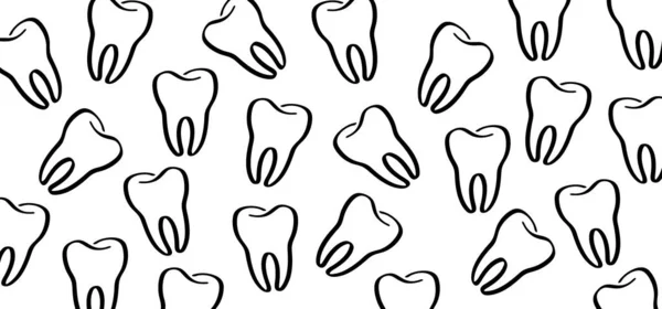 Desenhos Animados Saudáveis Dente Com Gengivas Padrão Molar Vetor Desenho — Vetor de Stock