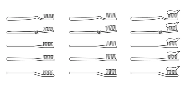 Cartoon Drawing Toothbrush Paste Wash Your Teeth Molar Vector Toothpaste — Stok Vektör
