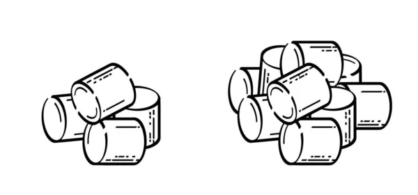 Kreslím Karikaturní Cukrový Marshmallow Čárový Vzor Sladký Marshmallow Pro Bbq — Stockový vektor