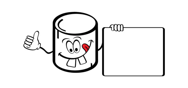 Disegno Cartone Animato Zucchero Marshmallow Modello Linea Dolce Marshmallow Barbecue — Vettoriale Stock