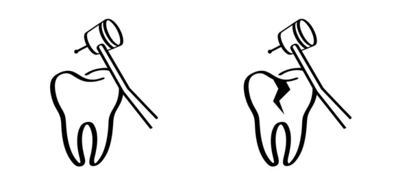 Dentist Drill Dental Drill Dental Clinic Cartoon Tooth Gums Tooth — Stock Vector