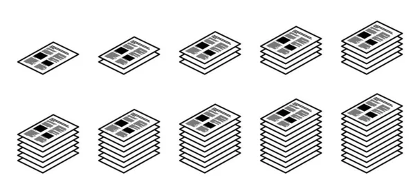Skrivpapper Tecknad Tom Eller Kopieringspapper Staplat Papper Platt Papperstapel Dokument — Stock vektor