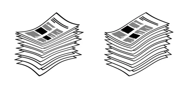 Schreibpapier Cartoon Leeres Oder Kopierpapier Gestapeltes Papier Flacher Papierstapel Dokument — Stockvektor