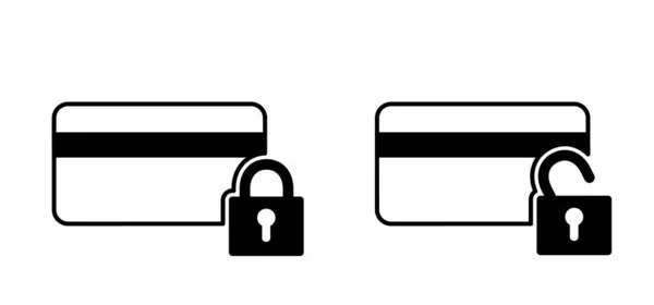 Nfc Payer Carte Crédit Avec Icône Verrouillage Carte Sécurité Bancaire — Image vectorielle