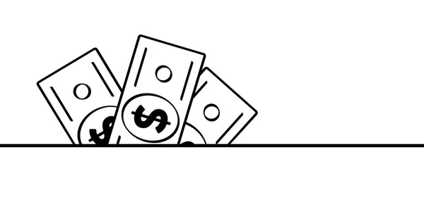 Cartoon Bundle Usa Paper Money Icon Logo Vector Dollar Money — Stock Vector