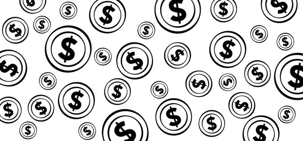 Munten Cartoon Bundel Usa Papier Geld Pictogram Vectordollar Bankbiljetten Bankbiljet — Stockvector