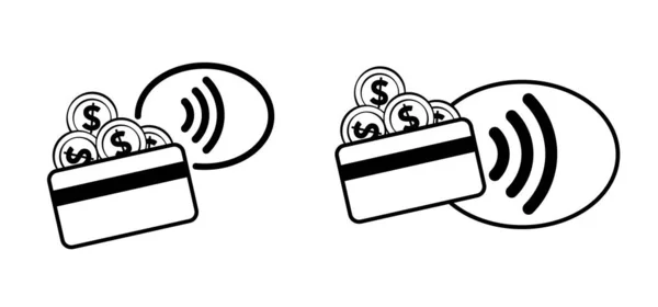 Nfc Pay Безконтактна Картка Мультфільм Рука Тримає Кредитну Картку Платіжні — стоковий вектор